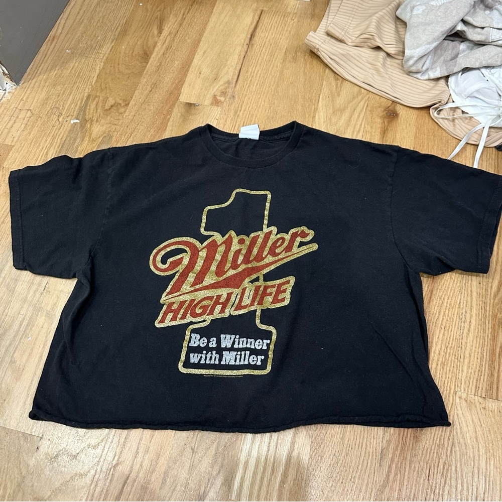 Urban Outfitters Junk Food Miller High Life Be A Winner Tee Black Size Medium - Picture 3 of 4